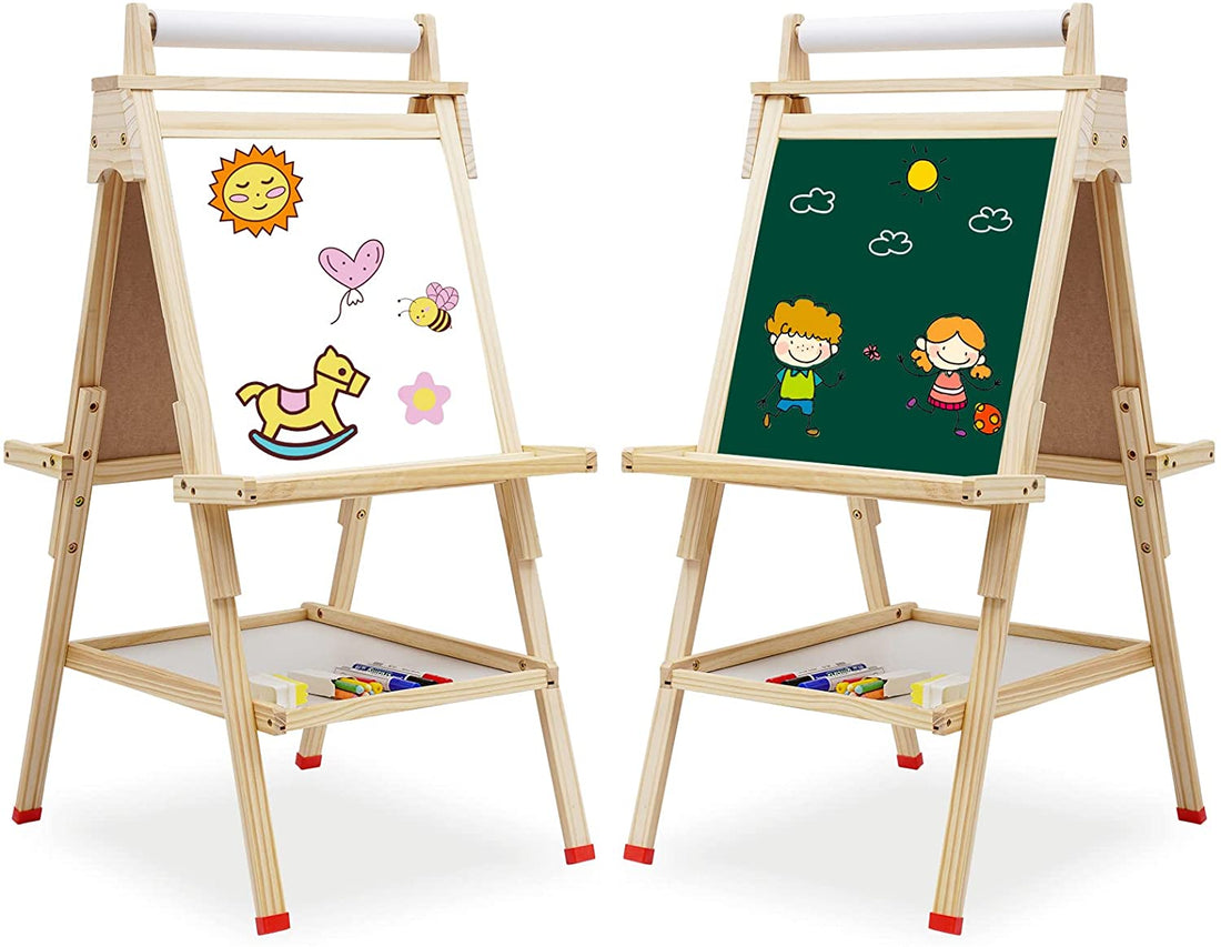 Ealing Kids Art Easel for Kids Toddlers with Magnetic Chalkboard